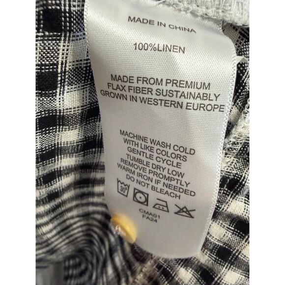 Quince European Linen Sleeveless Swing Mini Dress Classic Mini Gingham Sz L - Picture 11 of 12